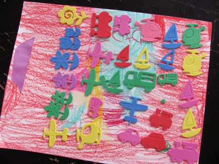 Craft foam sticker art - Projects for Preschoolers